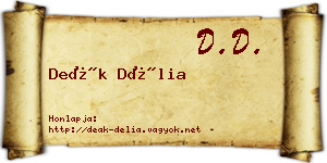 Deák Délia névjegykártya